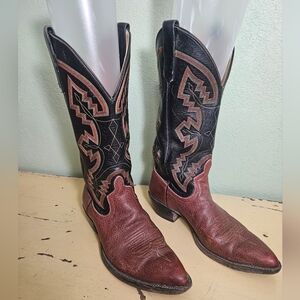 Anderson Bean Brown and Black Leather Western Cowboy Boots